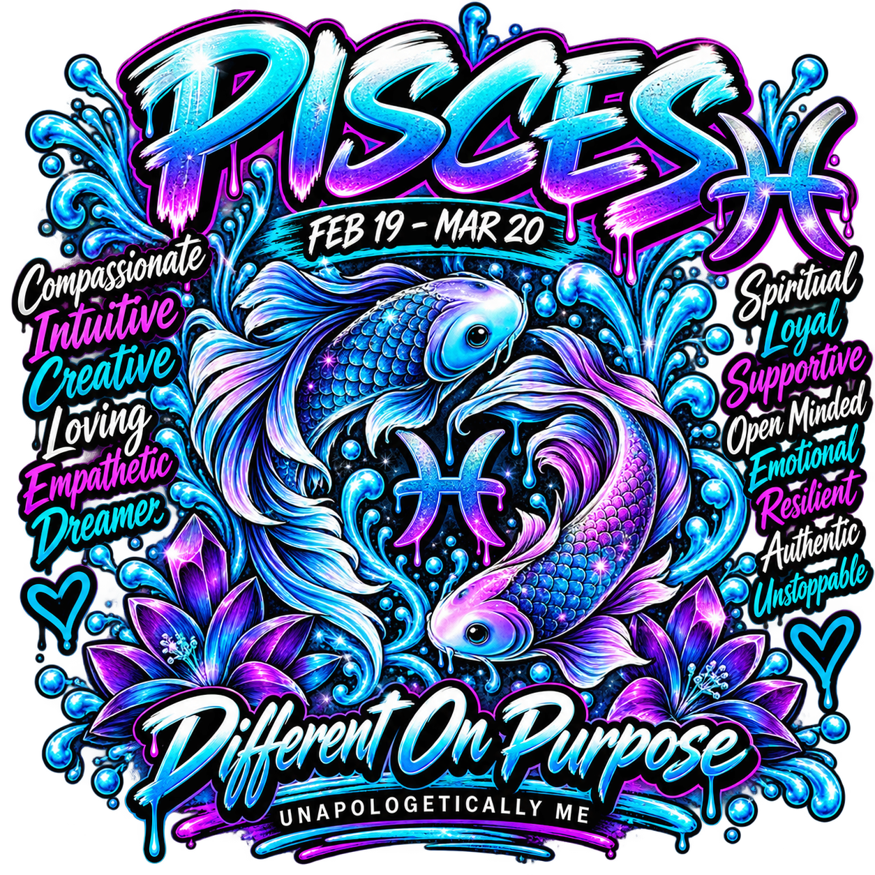 Pisces Teez By G zodiac design